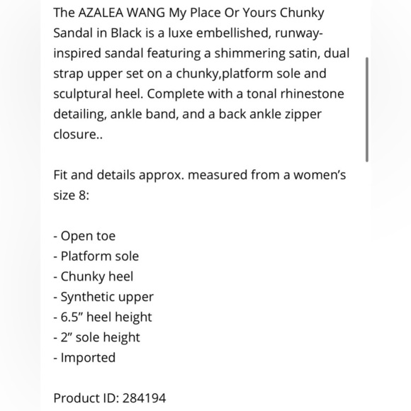 Azalea Wang Your Place or Mine black rhinestone ankle strap platform heels sz 8 - Picture 6 of 12